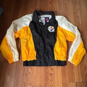 Steeler’s Black & Yellow Windbreaker‎ Jacket Men’s Vintage Sport Size L
